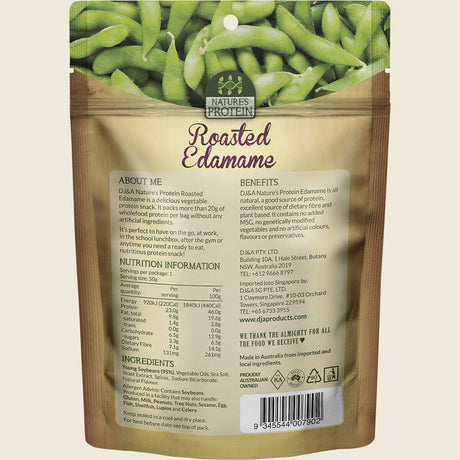 DJ&A Nature's Protein Roasted Edamame 12x50g back