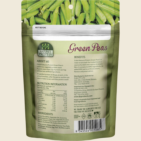 DJ&A Nature's Protein Green Peas 12x75g back