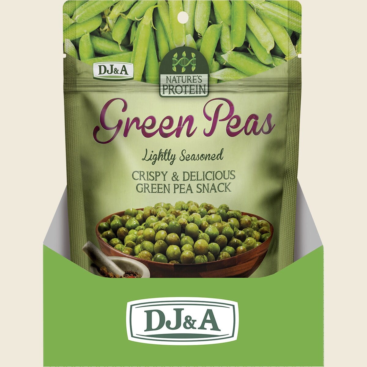 DJ&A Nature's Protein Green Peas 12x75g display