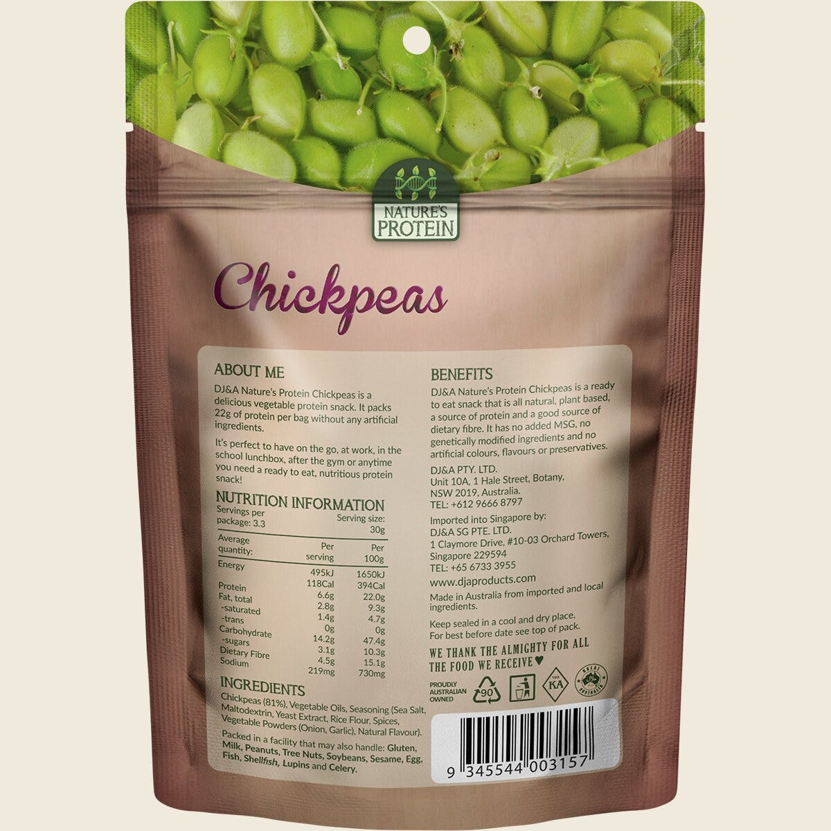 DJ&A Nature's Protein Chickpeas 12x100g back