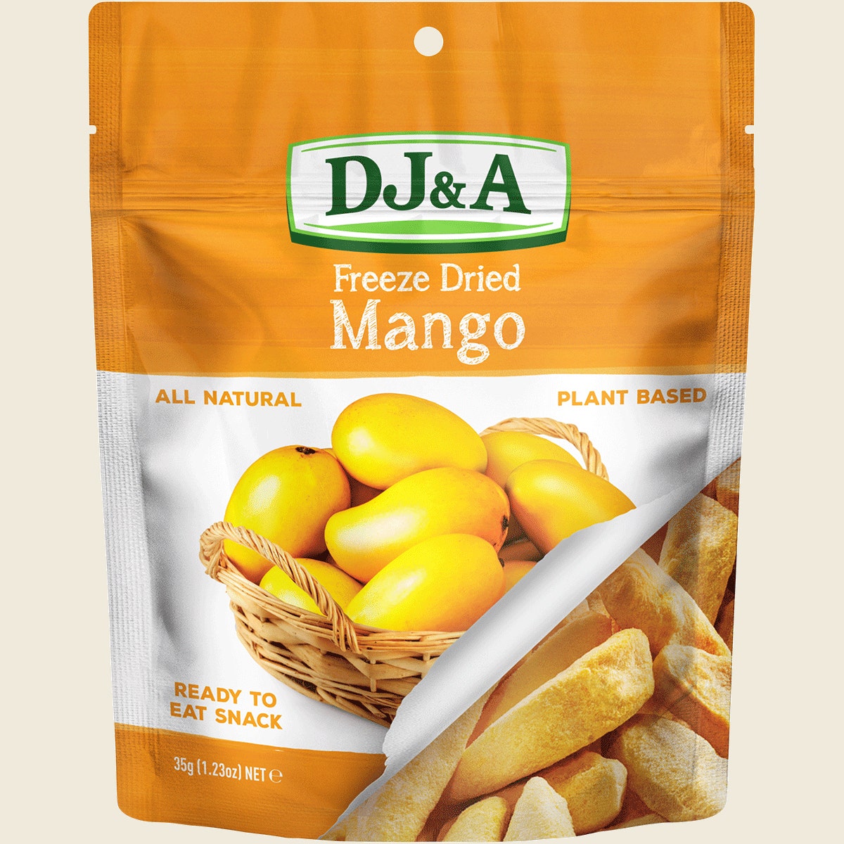 DJ&A Freeze Dried Mango 10x35g front