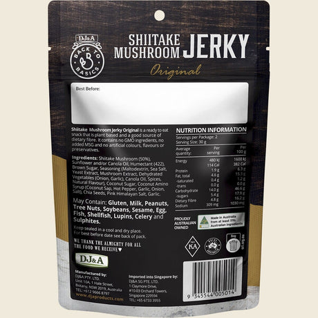 DJ&A Shiitake Mushroom Jerky Original 12x60g back