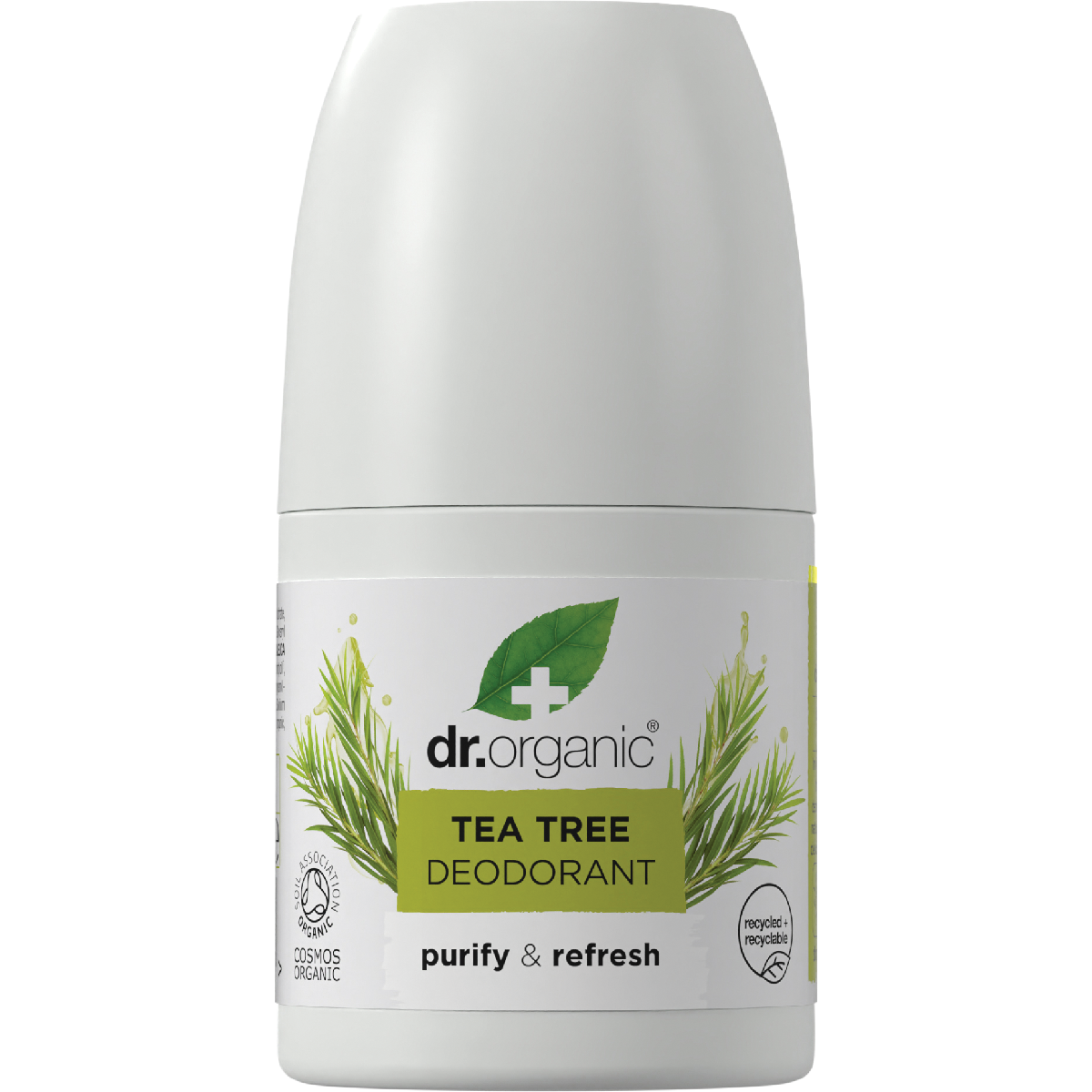 Dr Organic Roll-On Deodorant Tea Tree 50ml front