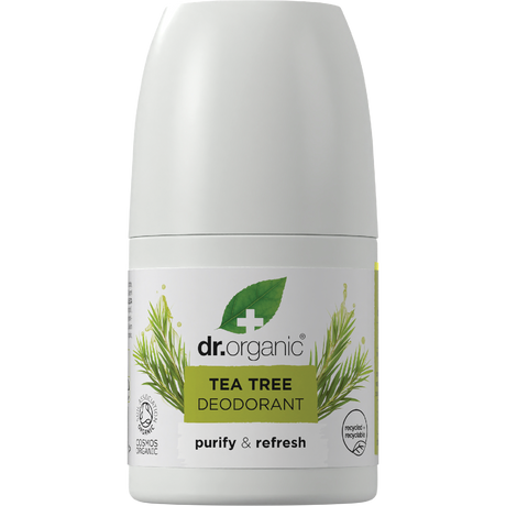 Dr Organic Roll-On Deodorant Tea Tree 50ml front