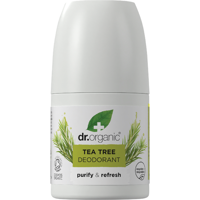 Dr Organic Roll-On Deodorant Tea Tree 50ml front