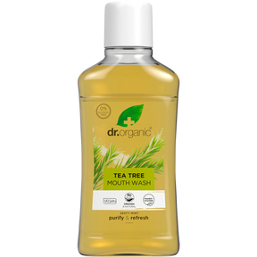 Dr Organic Mouthwash Tea Tree 500ml front