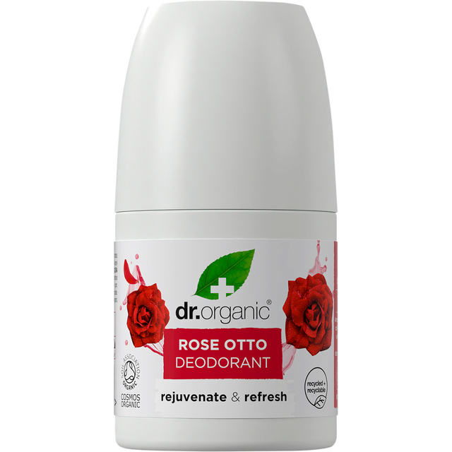 Dr Organic Roll-On Deodorant Rose Otto 50ml front