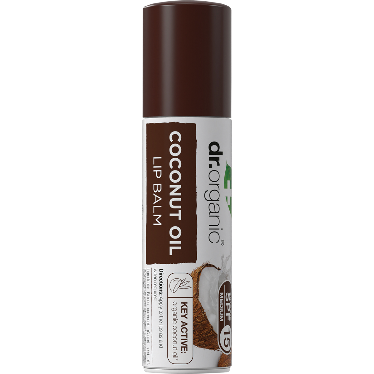 Dr Organic Lip Balm SPF 15 Coconut Oil 5.7ml front