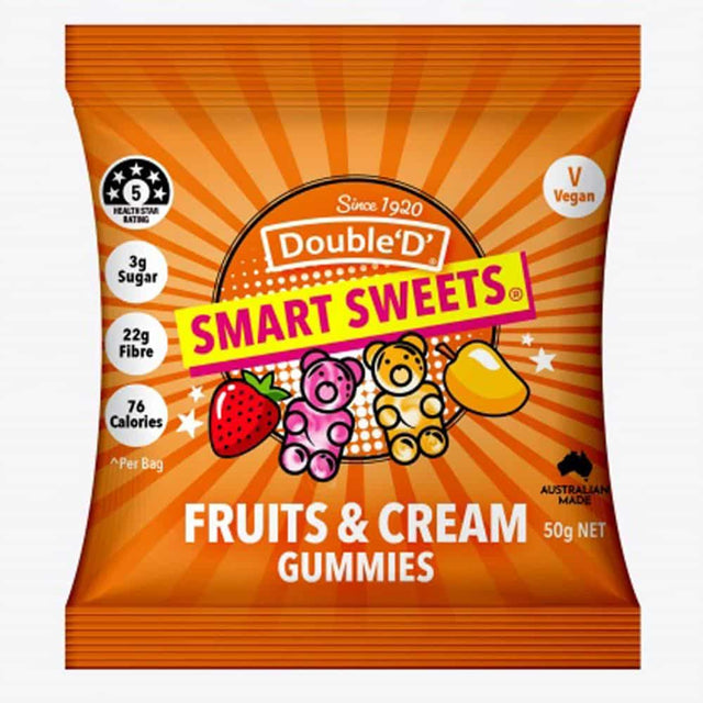 Double D NAS Smart Sweets Fruit & Cream Gluten Free 50g Front