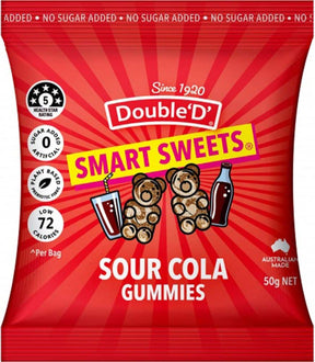 Double D NAS Smart Sweets Sour Cola Gluten Free 50g Front