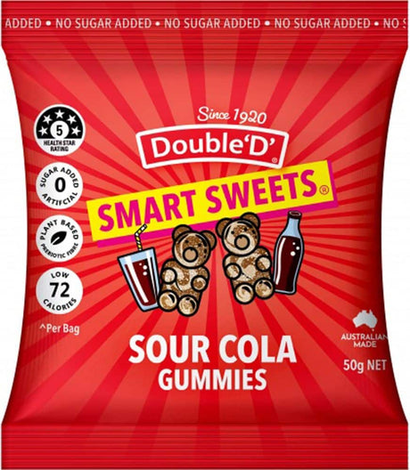 Double D NAS Smart Sweets Sour Cola Gluten Free 50g Front