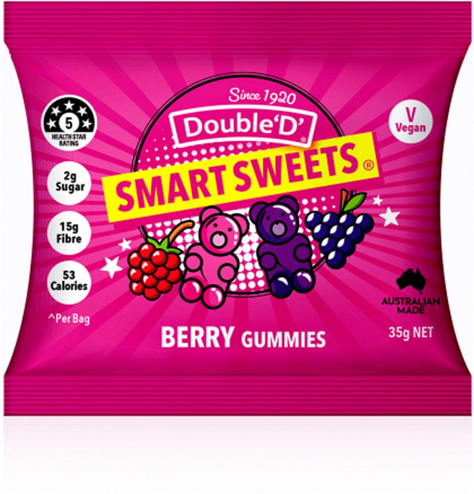 Double D Smart Sweets Berry Gummies Gluten Free 35g Front