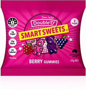 Double D Smart Sweets Berry Gummies Gluten Free 35g Front