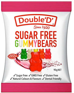 Double D Sugar Free Gummy Bears 90g Front