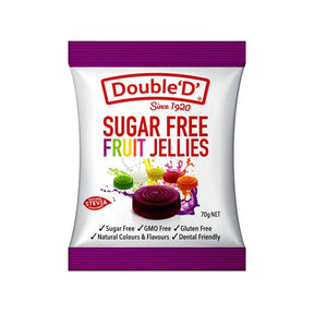 Double D Sugar Free Fruit Jellies 70g Front