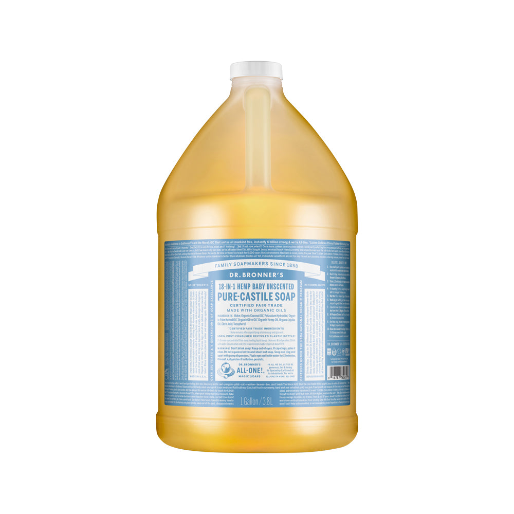 Dr. Bronner’s Pure-Castile Liquid Magic Soap Baby Unscented 3.78L front