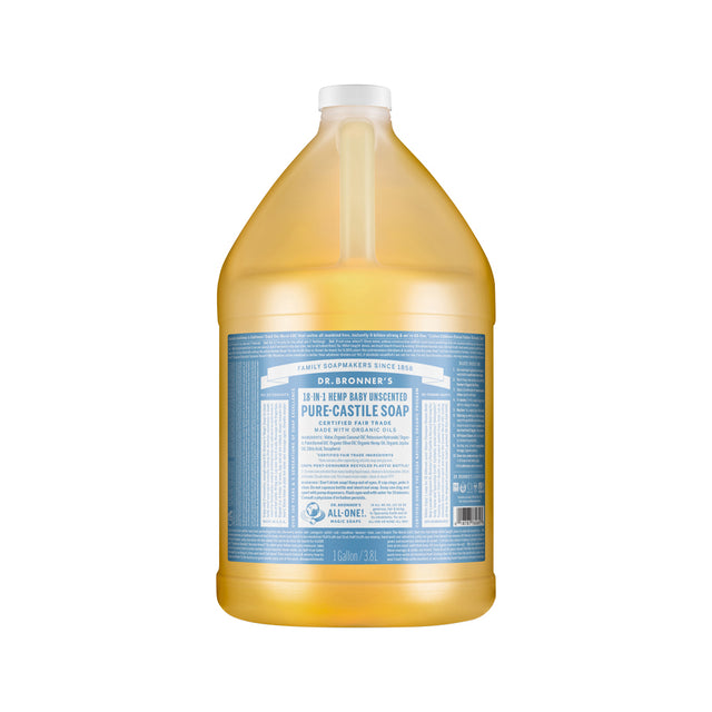 Dr. Bronner’s Pure-Castile Liquid Magic Soap Baby Unscented 3.78L front
