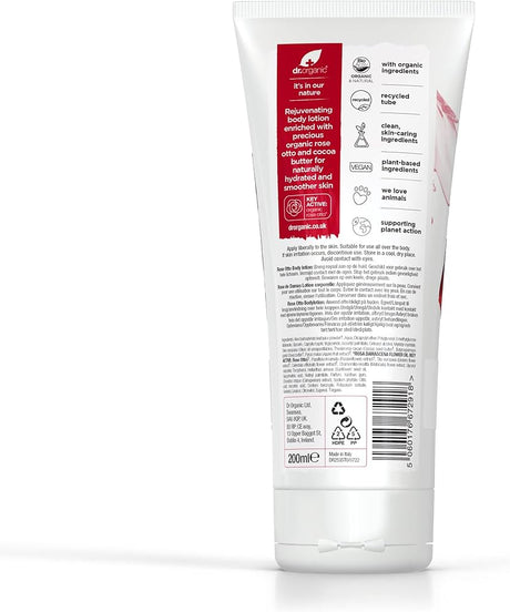 Dr Organic Body Lotion Rose Otto 200ml
