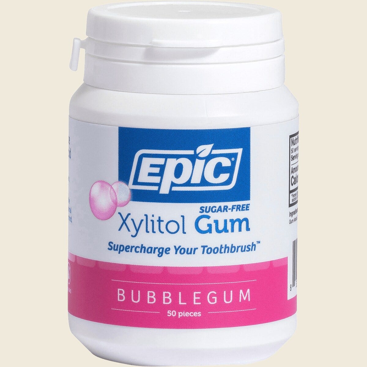 Epic Xylitol Dental Gum Bubble Gum 50pc Tub