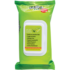 Eucoclean 2-in-1 Anti-Bacterial Hand & Surface Wipes - 60 pack front view