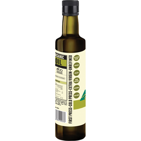 Every Bit Organic Certified Organic Raw Olive Oil 500ml left side view