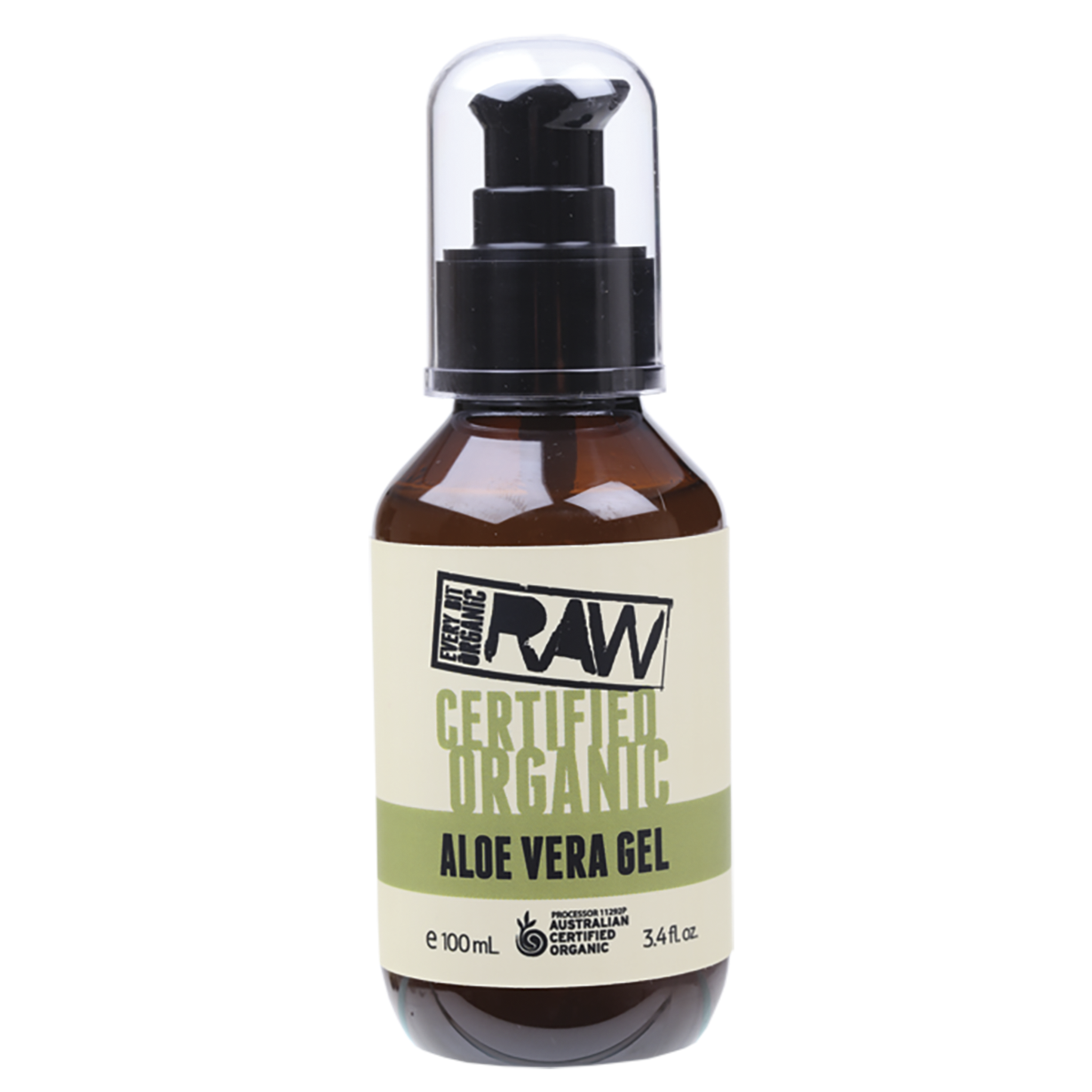 Every Bit Organic Certified Organic Raw Aloe Vera Gel 100ml front view