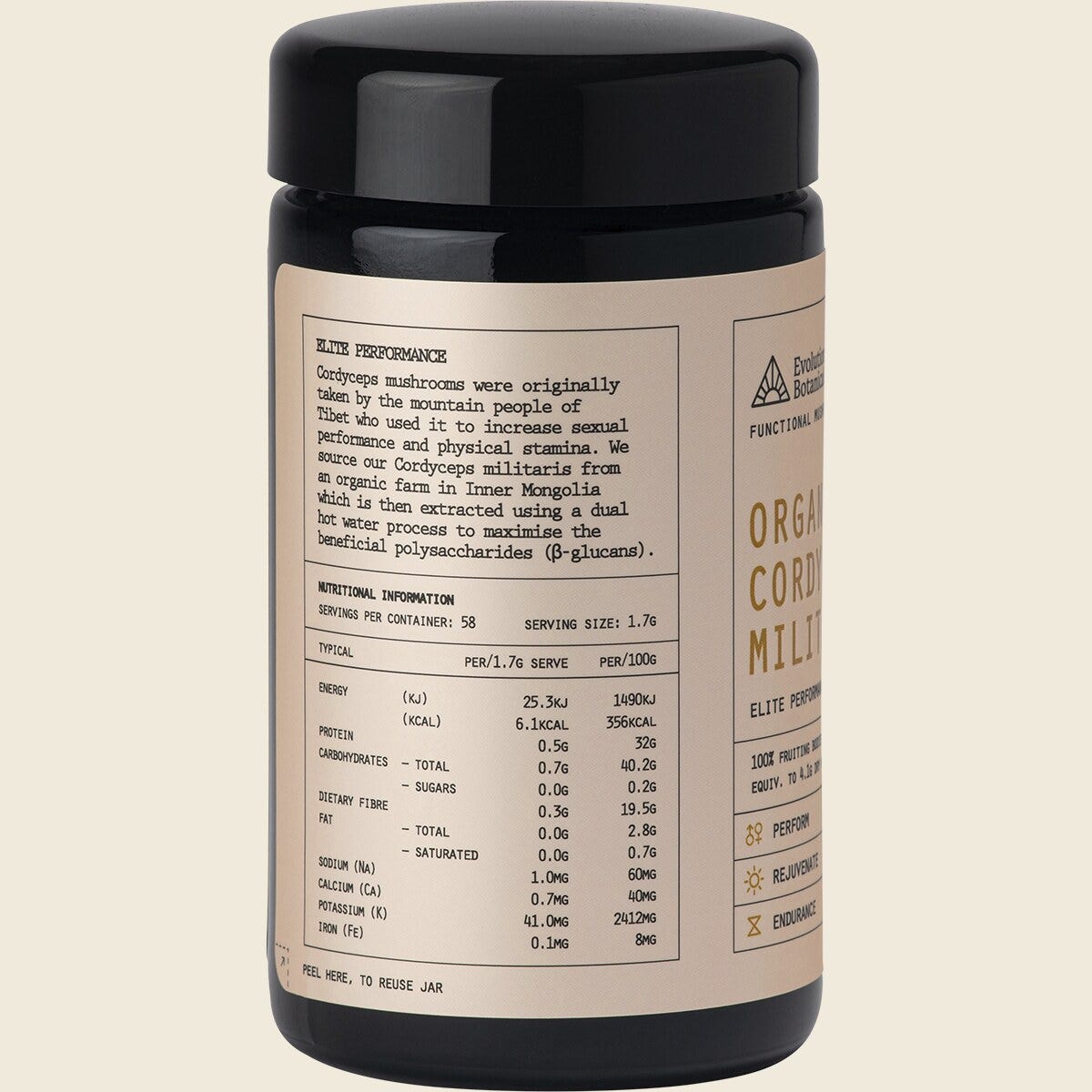 Evolution Botanicals Cordyceps Extract – Organic 10:1 Energy & Performance 100g