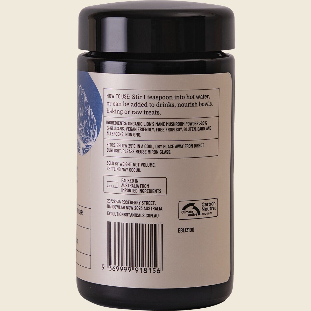 Evolution Botanicals Organic Lion's Mane Food For Thought 100g