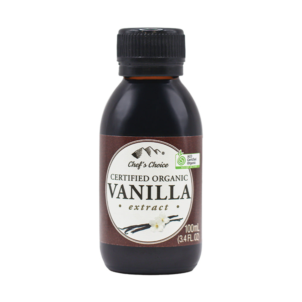 Certified Organic Pure Vanilla Extract 100ml Front