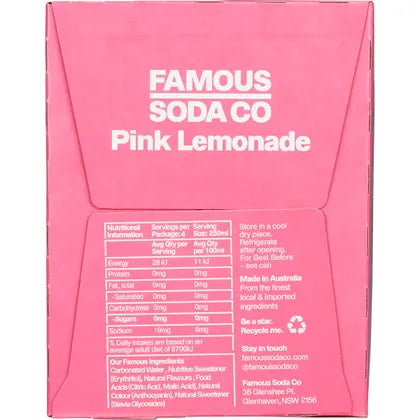 Famous Zero Sugar Soda Pink Lemonade