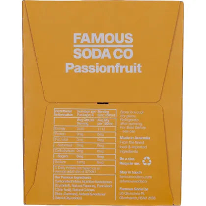 Famous Zero Sugar Soda Passionfruit