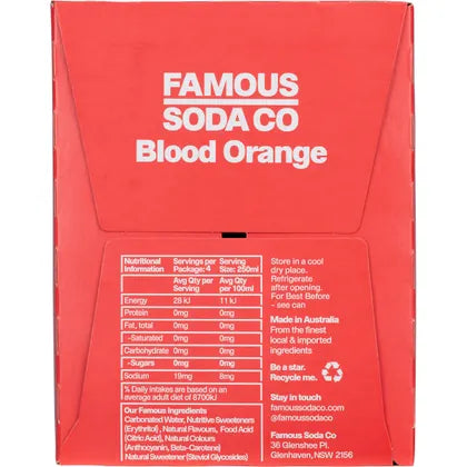 Famous Zero Sugar Soda Blood Orange