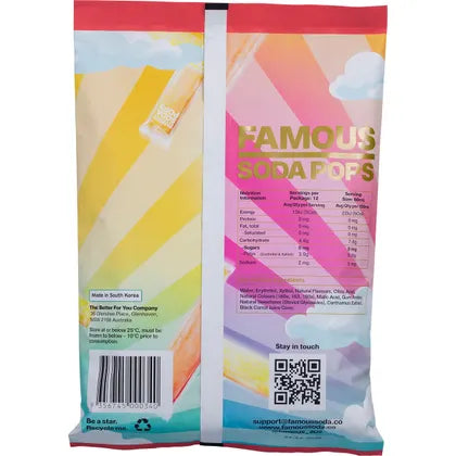 Famous Zero Sugar Soda Pops Assorted Icy Poles