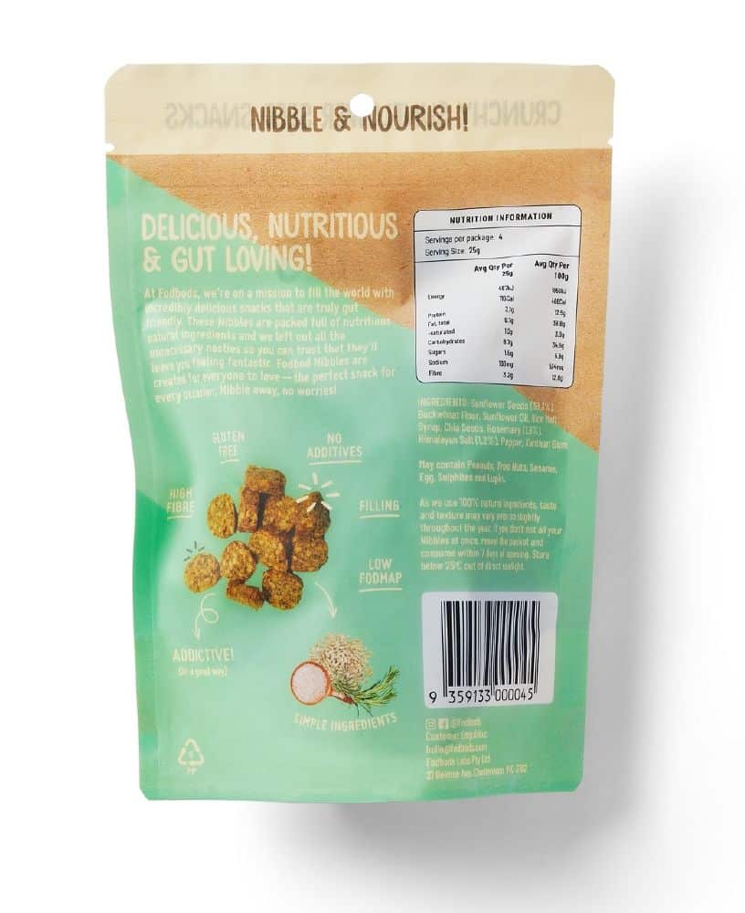 Fodbods Crunchy Nibbles Rosemary Sea 6 x 150g