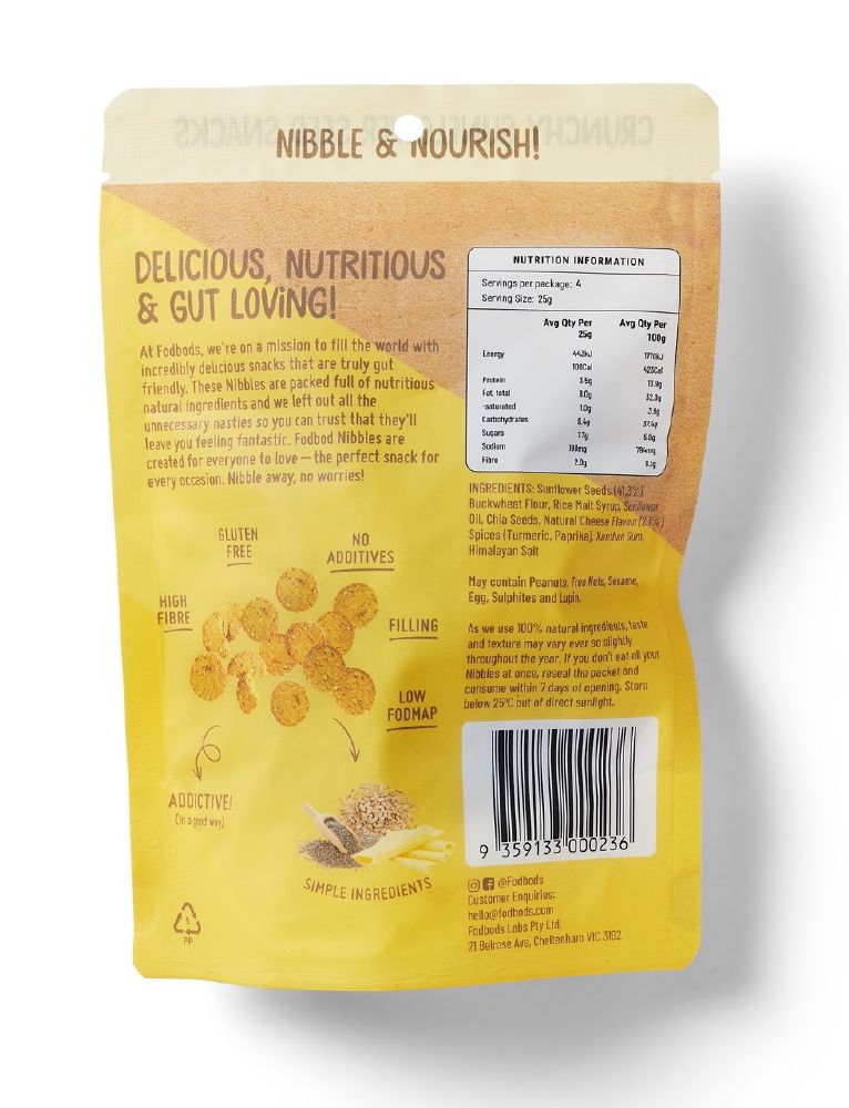 Fodbods Crunchy Nibbles Cheesy Cheese 6 x 100g