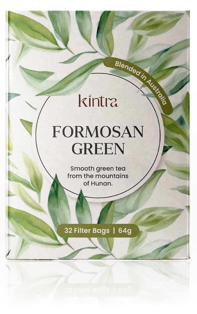 Kintra Foods Formosan Green Teabags 64g x 32 pack front