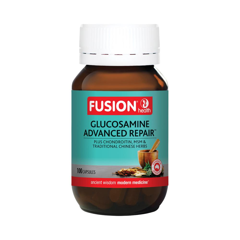 Fusion Health Glucosamine Advanced Repair 100 Capsules front