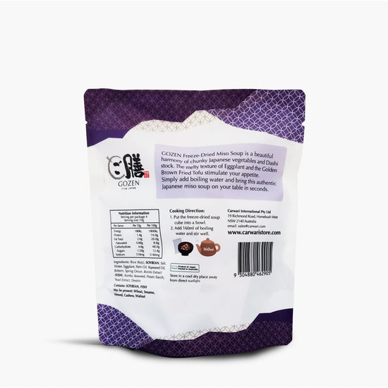 Gozen by Carwari Miso Soup Freeze Dried (Eggplant & Fried Tofu)  4-pack