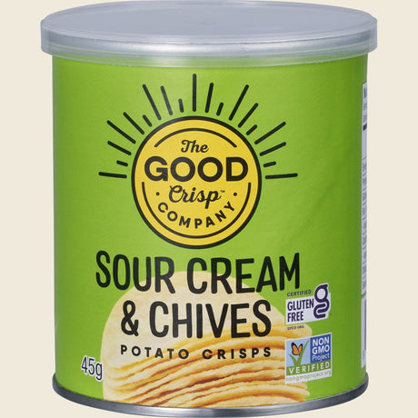 The Good Crisp Company Potato Crisps Sour Cream & Chives 45g Pack of 12 Front