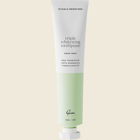Gem Toothpaste Triple Whitening Crisp Mint 110g (Fluoride Free)