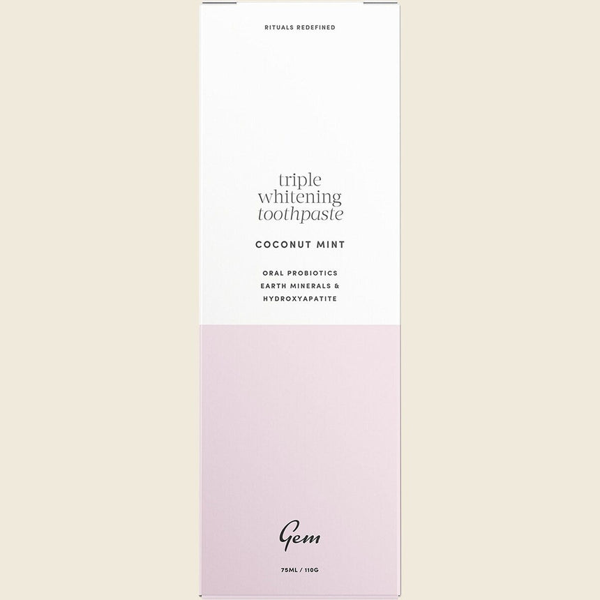 Gem Toothpaste Triple Whitening Coconut Mint 110g (Fluoride Free)