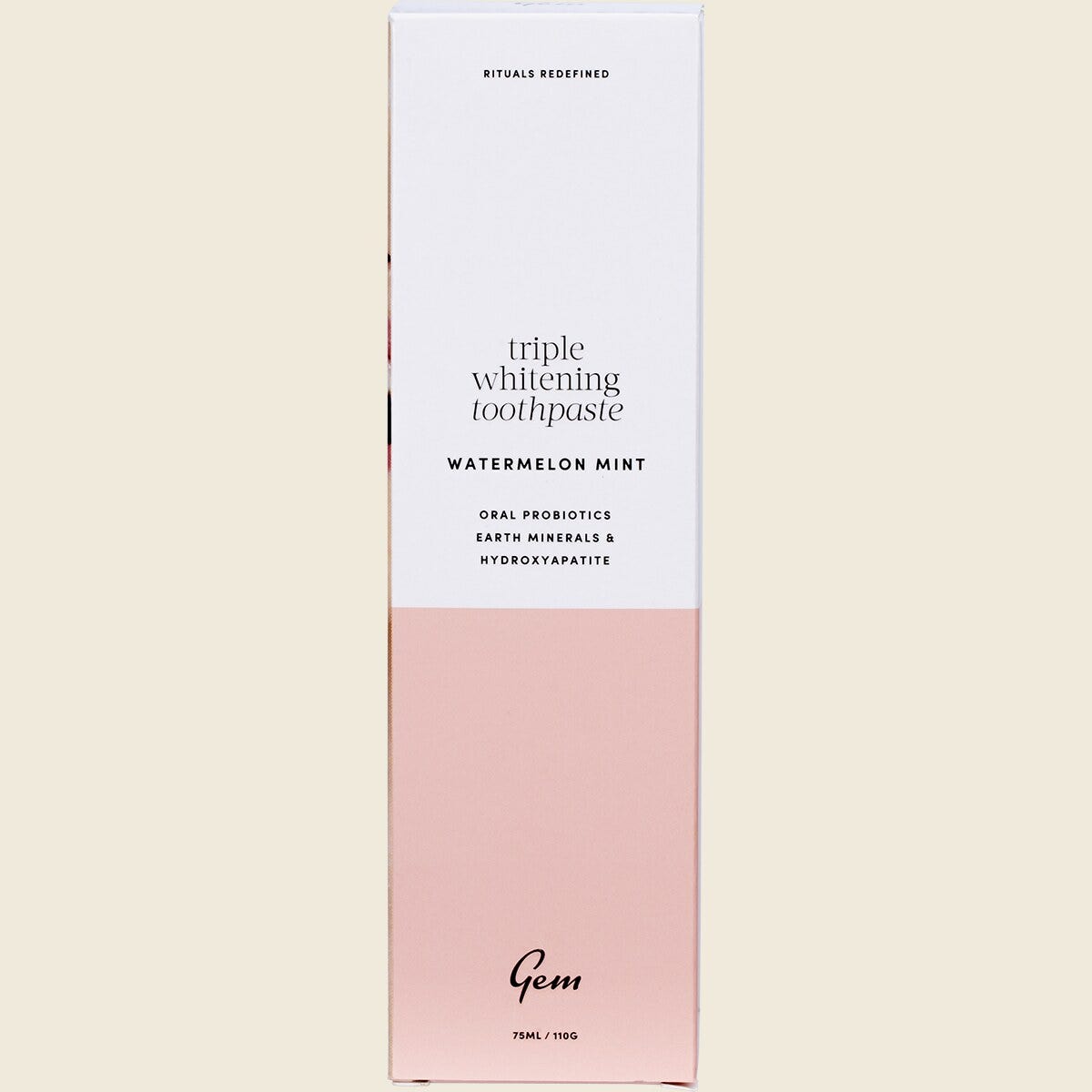 Gem Toothpaste Triple Whitening Watermelon Mint 110g (Fluoride Free)