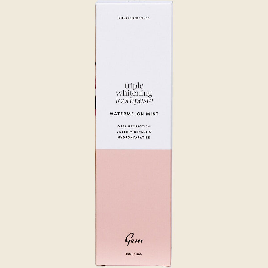 Gem Toothpaste Triple Whitening Watermelon Mint 110g (Fluoride Free)