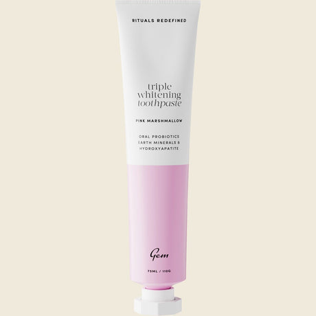 Gem Toothpaste Triple Whitening Pink Marshmallow 110g (Fluoride Free)