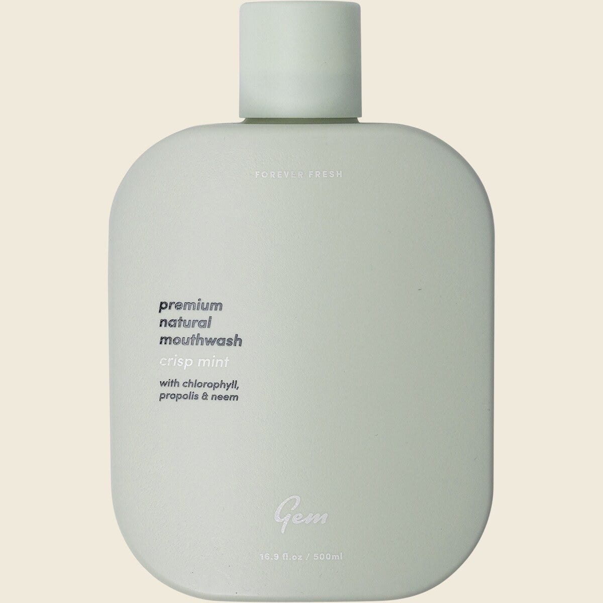 Gem Mouthwash Premium Natural Crisp Mint 500ml (Alcohol Free)