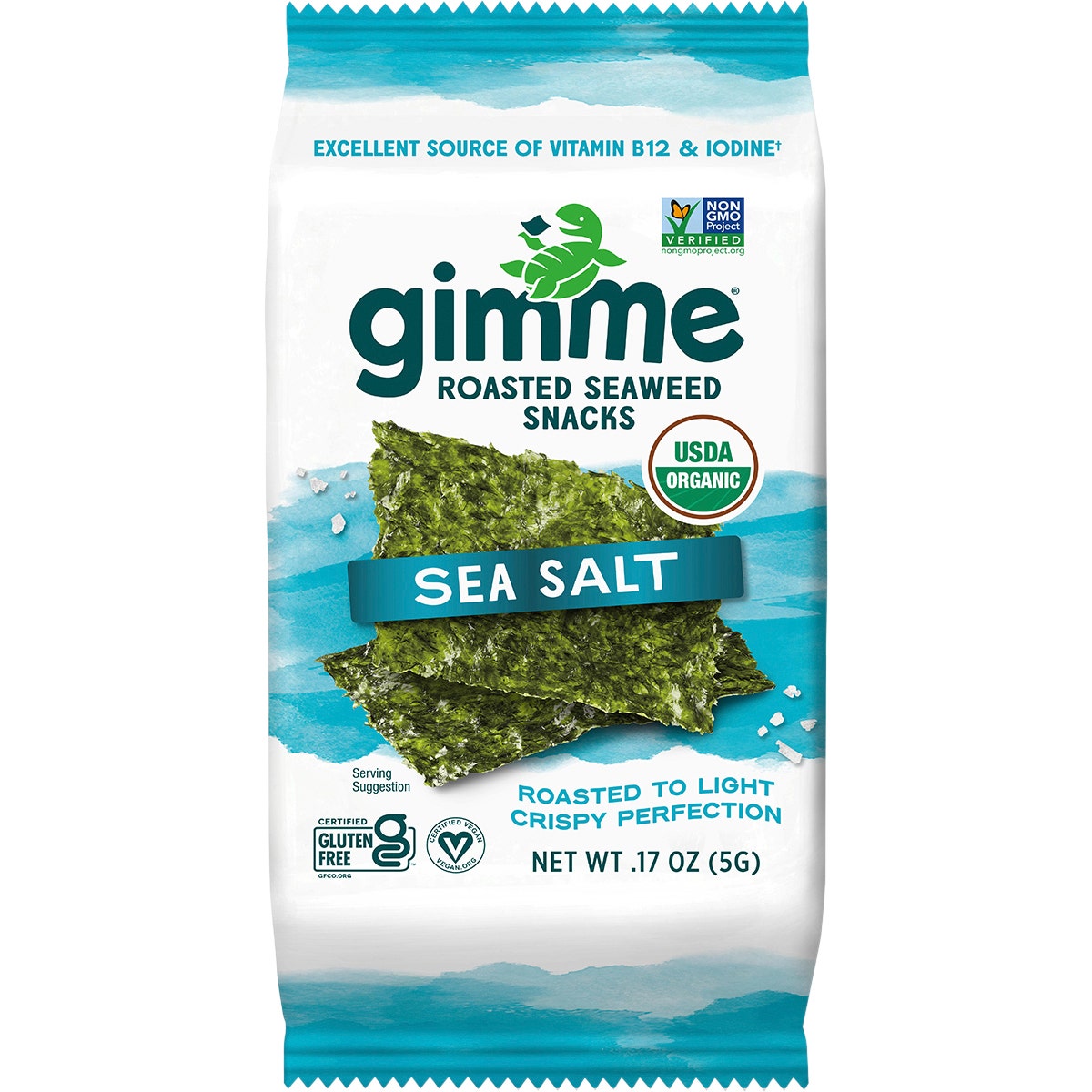 Gimme Roasted Seaweed Snacks Sea Salt 6x5g