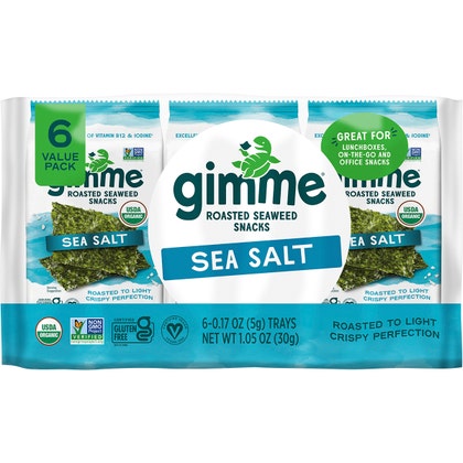 Gimme Roasted Seaweed Snacks Sea Salt 6x5g