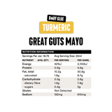 Gevity Rx Turmeric Great Guts Mayo 375ml nutrition information panel