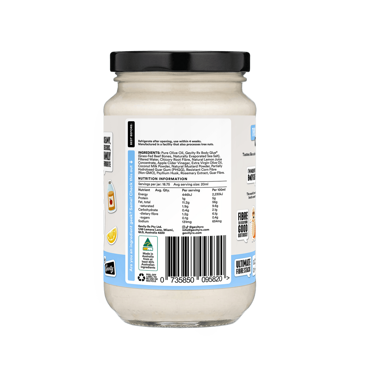 Gevity Rx Bone Broth Great Guts Mayo 375ml