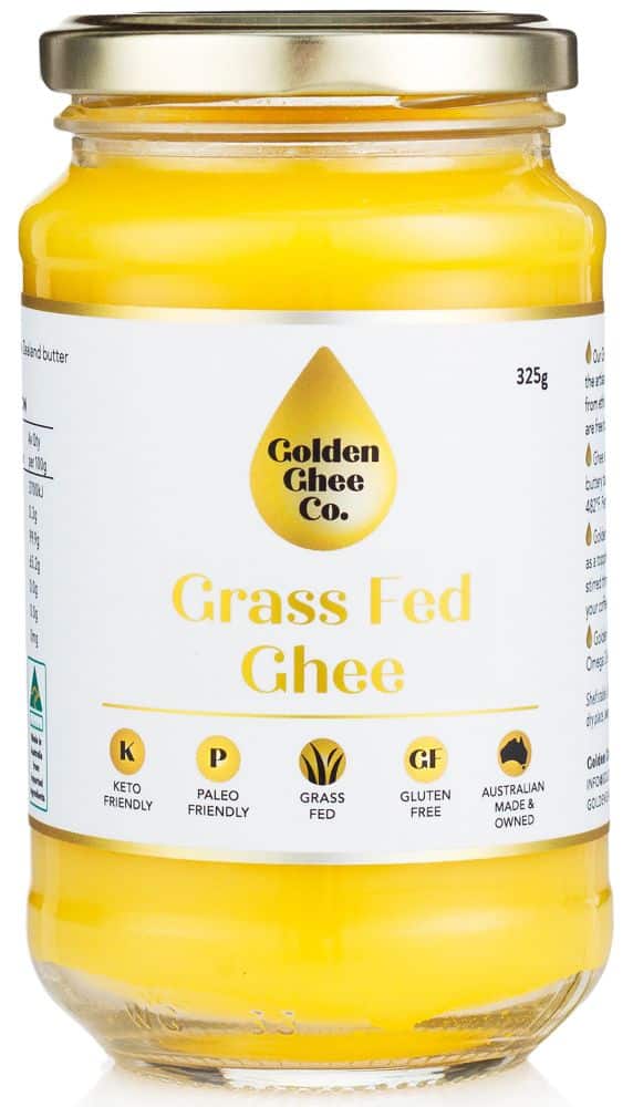 Golden Ghee Co Grass Fed Ghee Gluten Free 325g Front